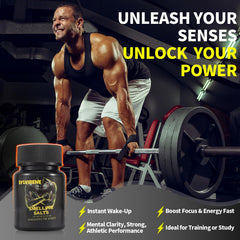 Sylvirene athlete using sniff salts for quick energy before lifts