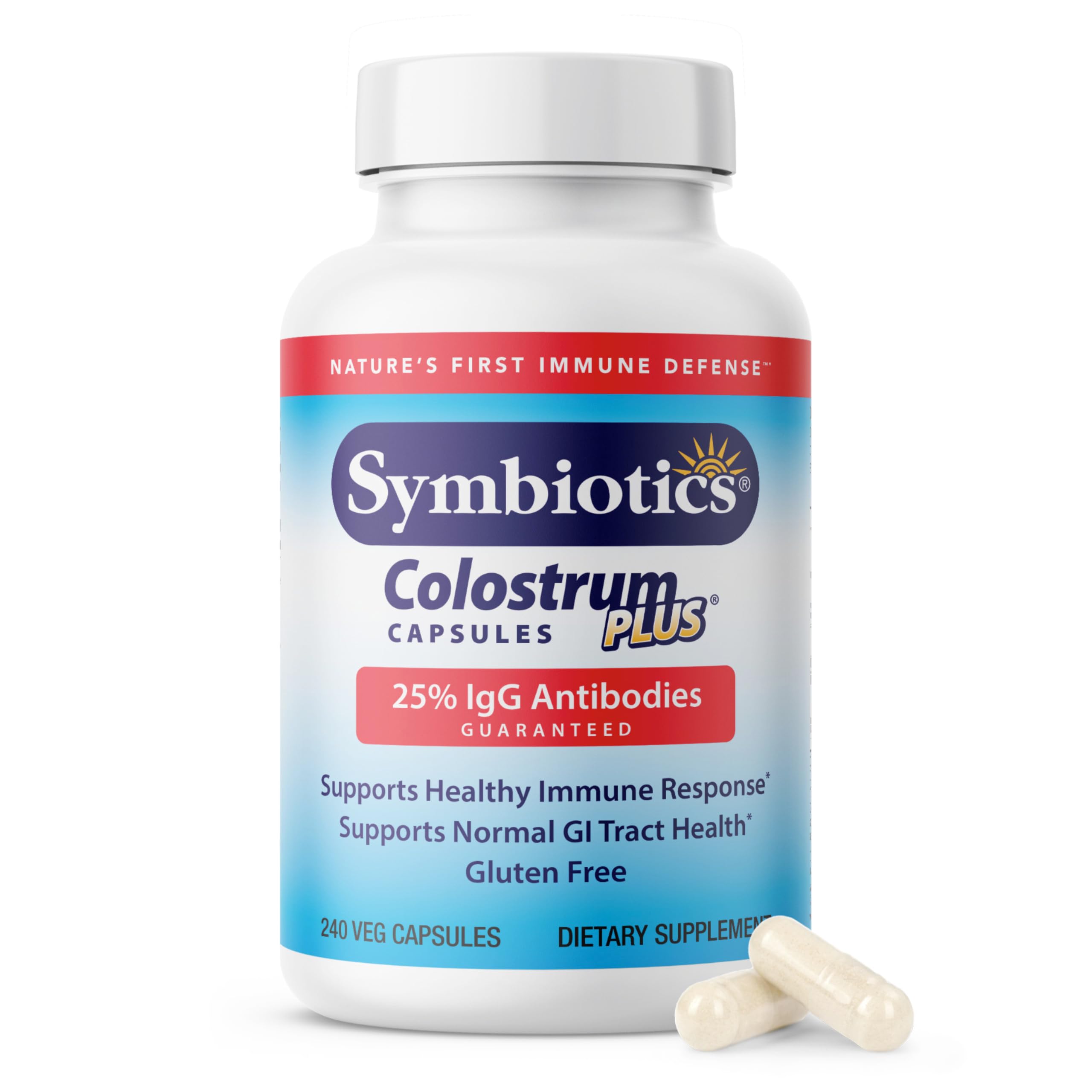 Symbiotics Colostrum bottle with vegetable capsules for daily immune support