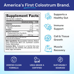 Close-up of Symbiotics Colostrum capsules for on-the-go immune support.