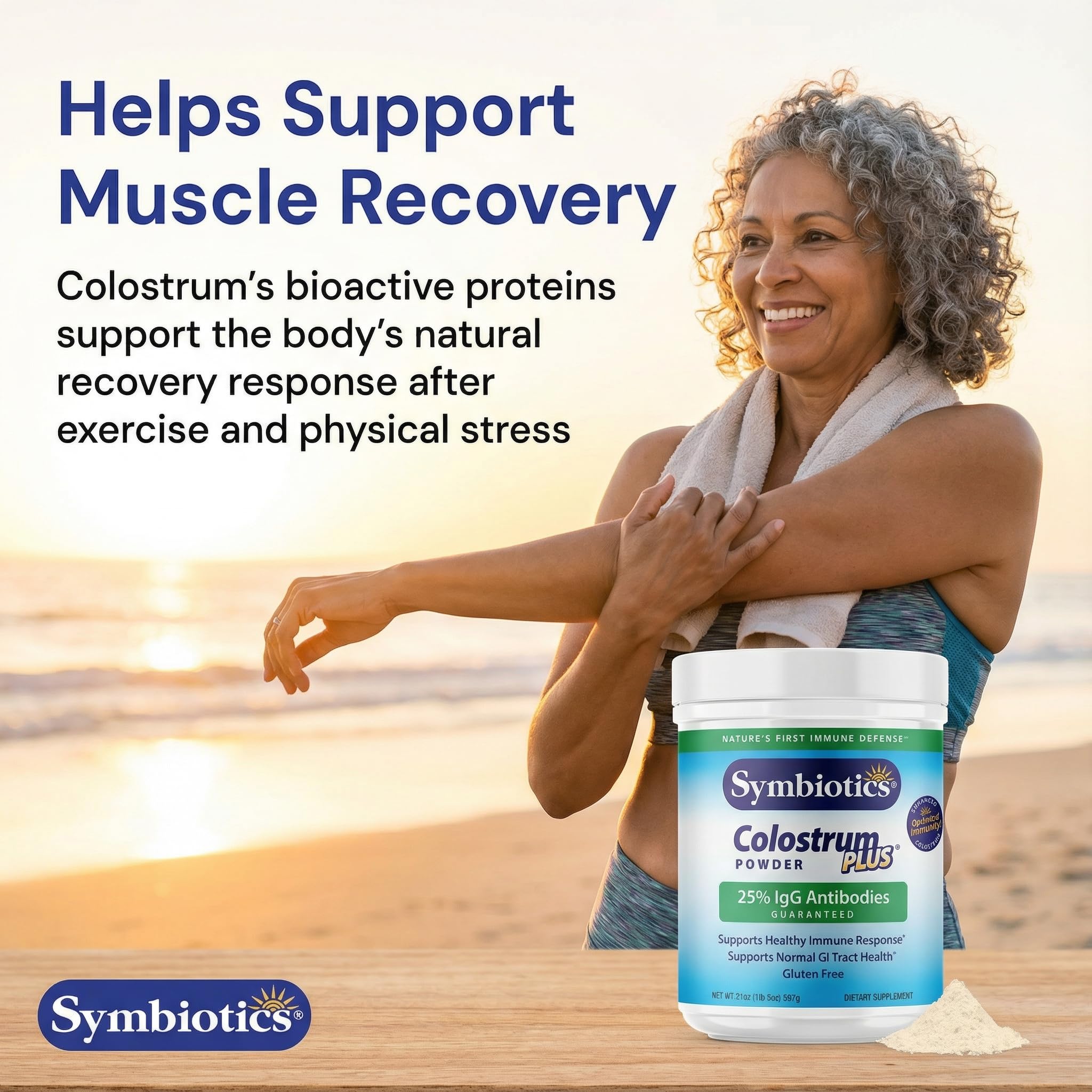 Symbiotics Colostrum Plus USA-made batch signals domestic production quality.
