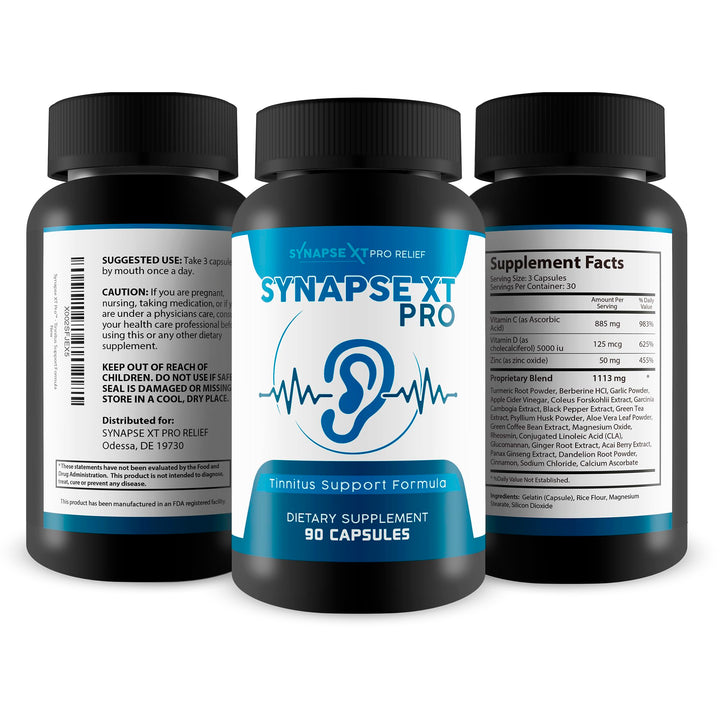 Synapse XT Pro herbs blend image highlights ginseng and turmeric as key ingredients.