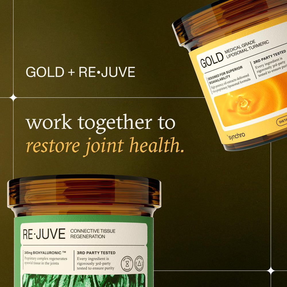 Synchro Gold golden oil droplets evoke premium oil-based formula.