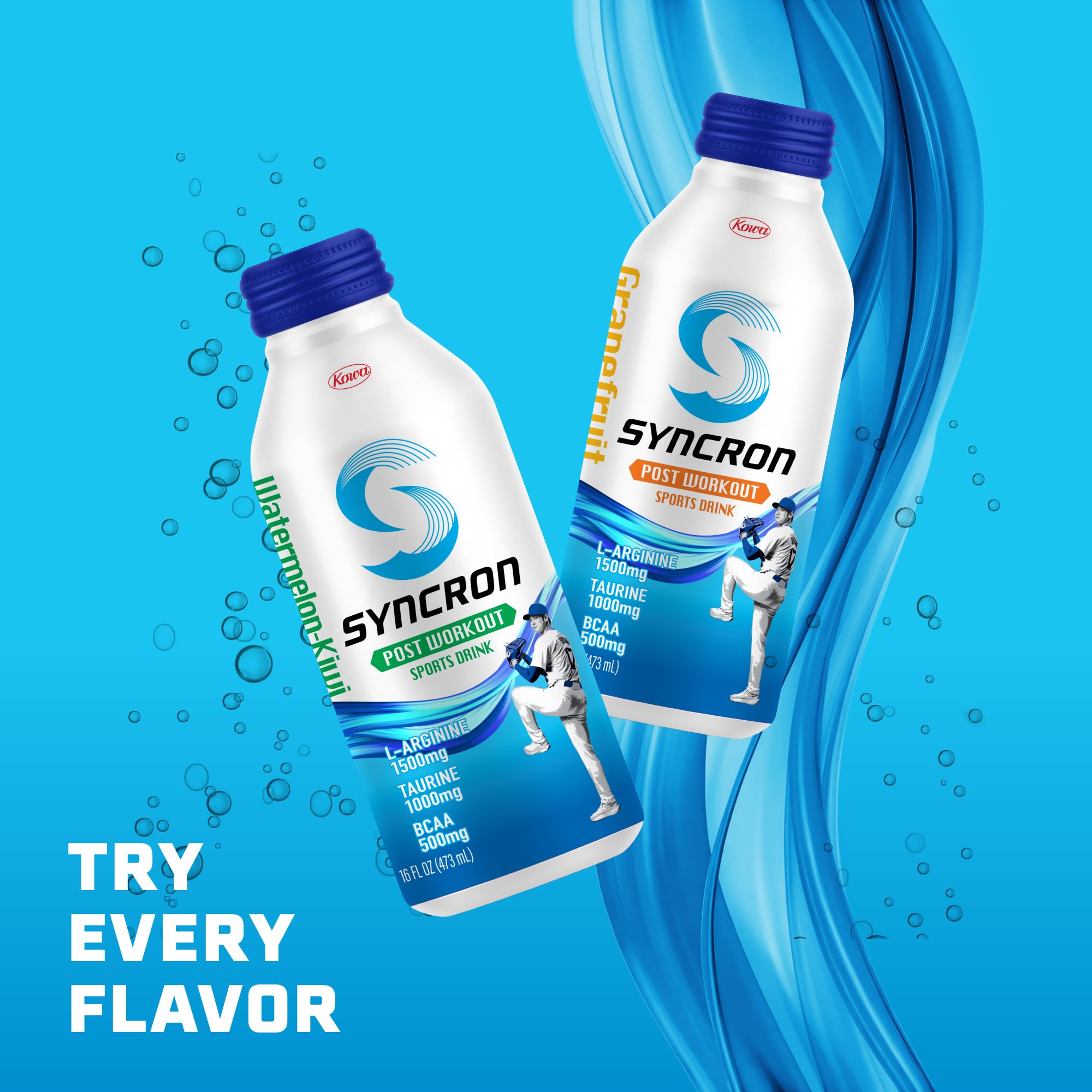 Syncron athlete in a workout scene enjoying a refreshing post exercise sip