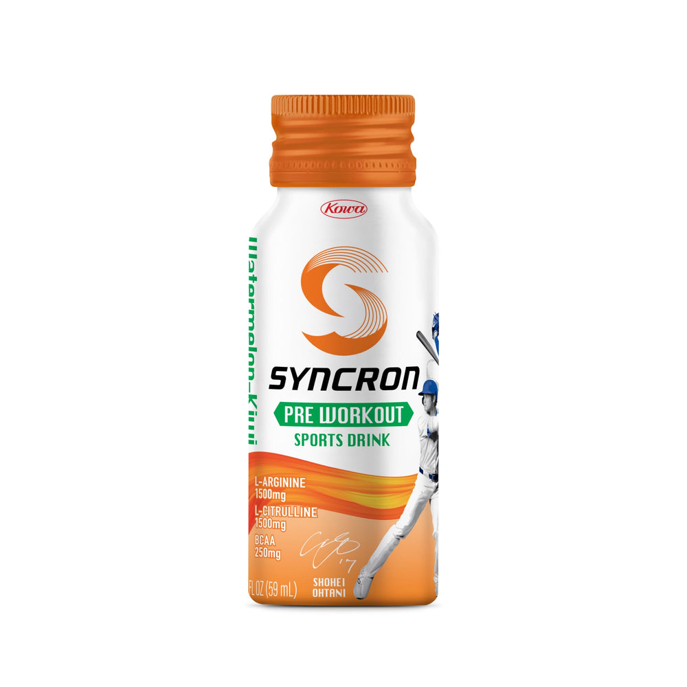 Syncron energy drink in a gym bag ready to boost focus and recovery.