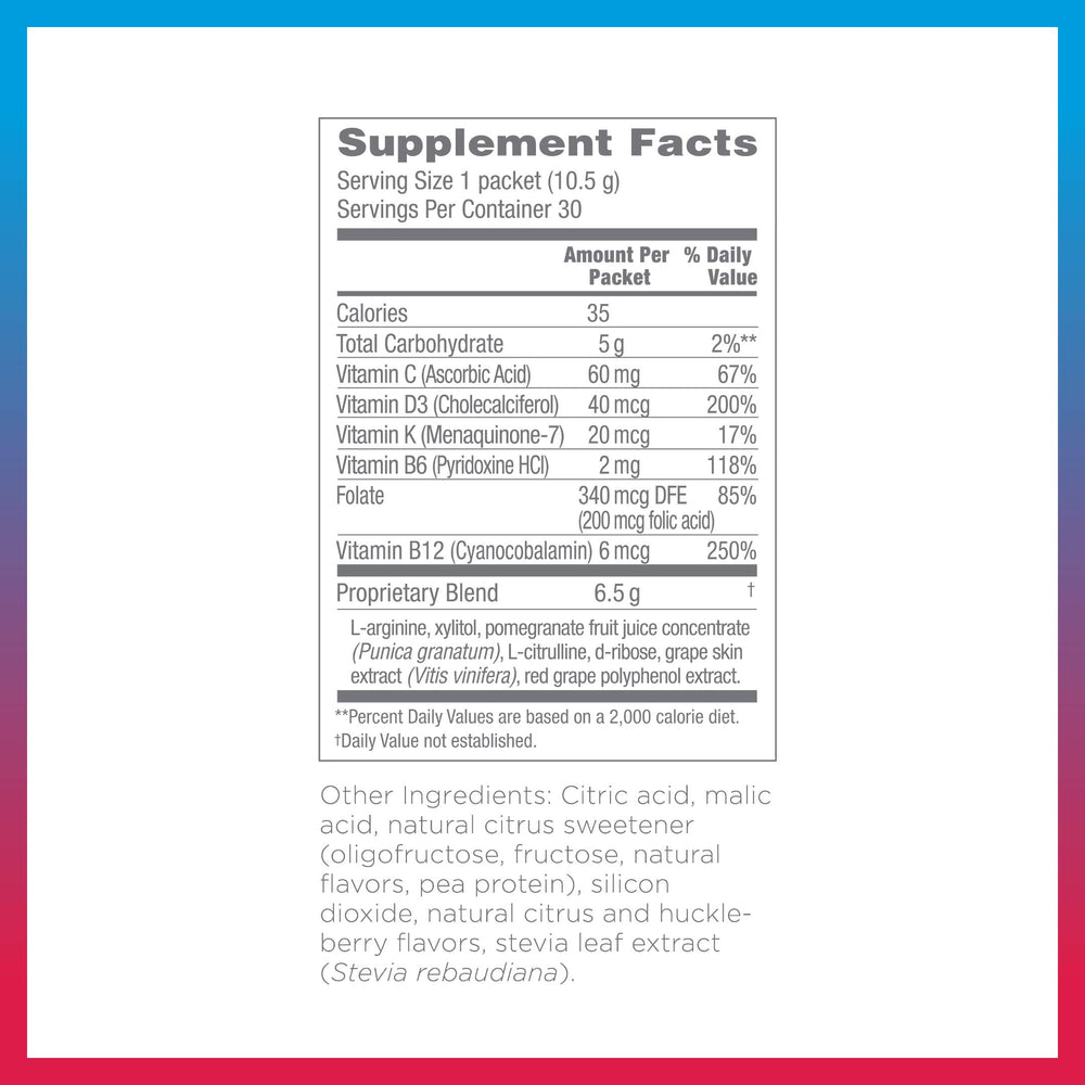 ProArgi-9 Plus sachets in mixed berry, convenient daily boost for cardiovascular support.