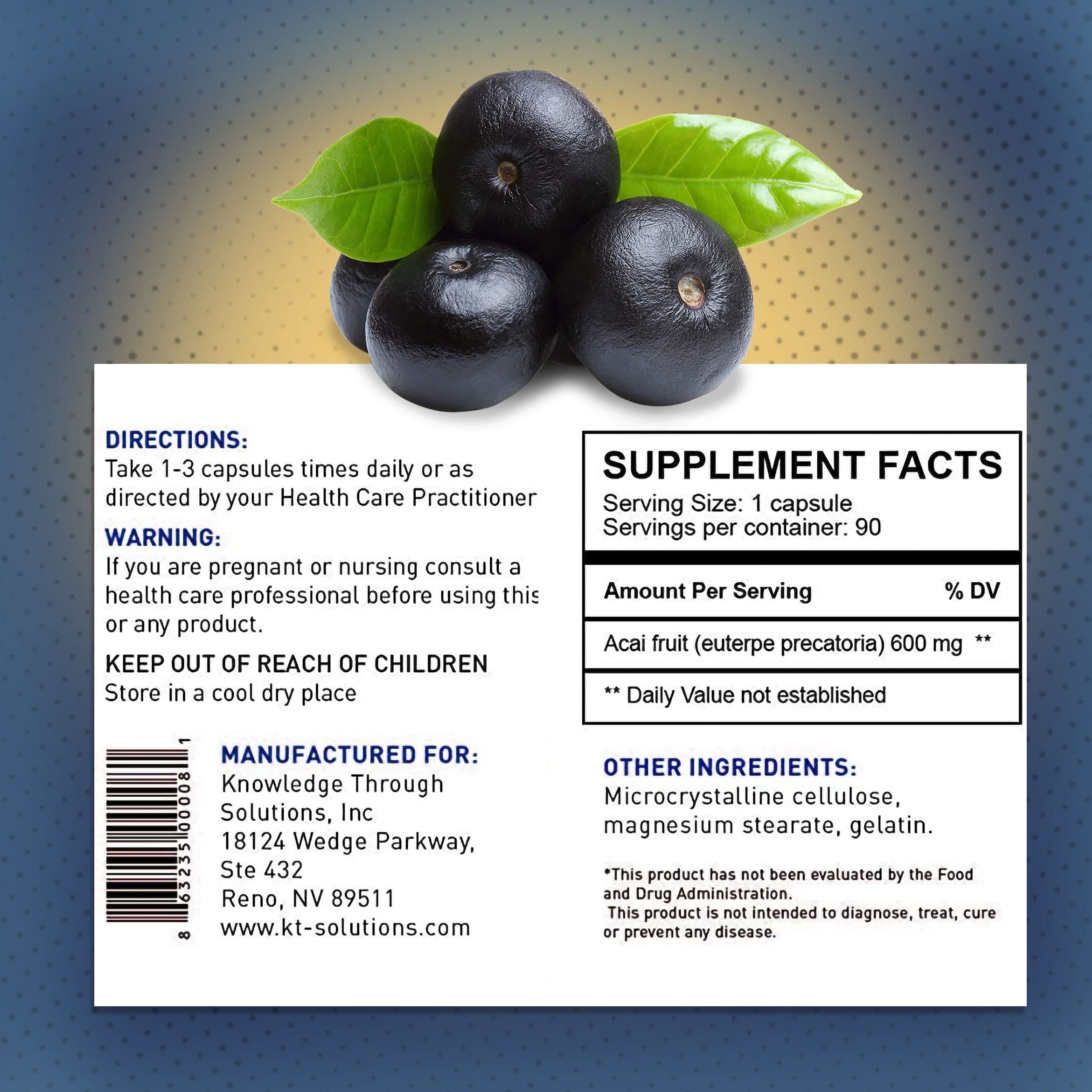 Synerplex Acai Capsules freeze-dried berries image highlighting natural potency.