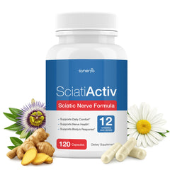 SYNERYA Advanced Sciatic Support bottle for daily mobility and comfort.