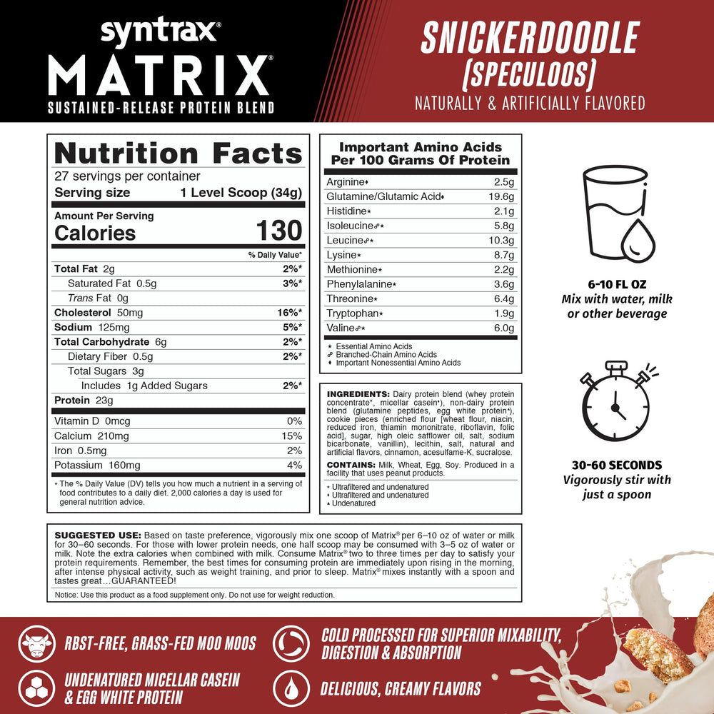 Visual of micellar casein and egg white proteins in Syntrax Matrix blend.
