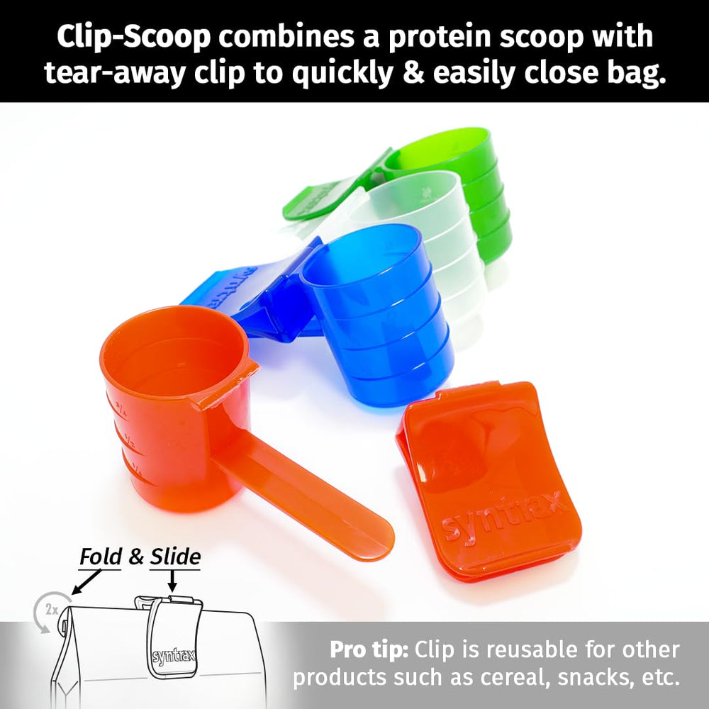 Syntrax Trophix Banana Pudding scoop serving, inviting flavor and convenience.