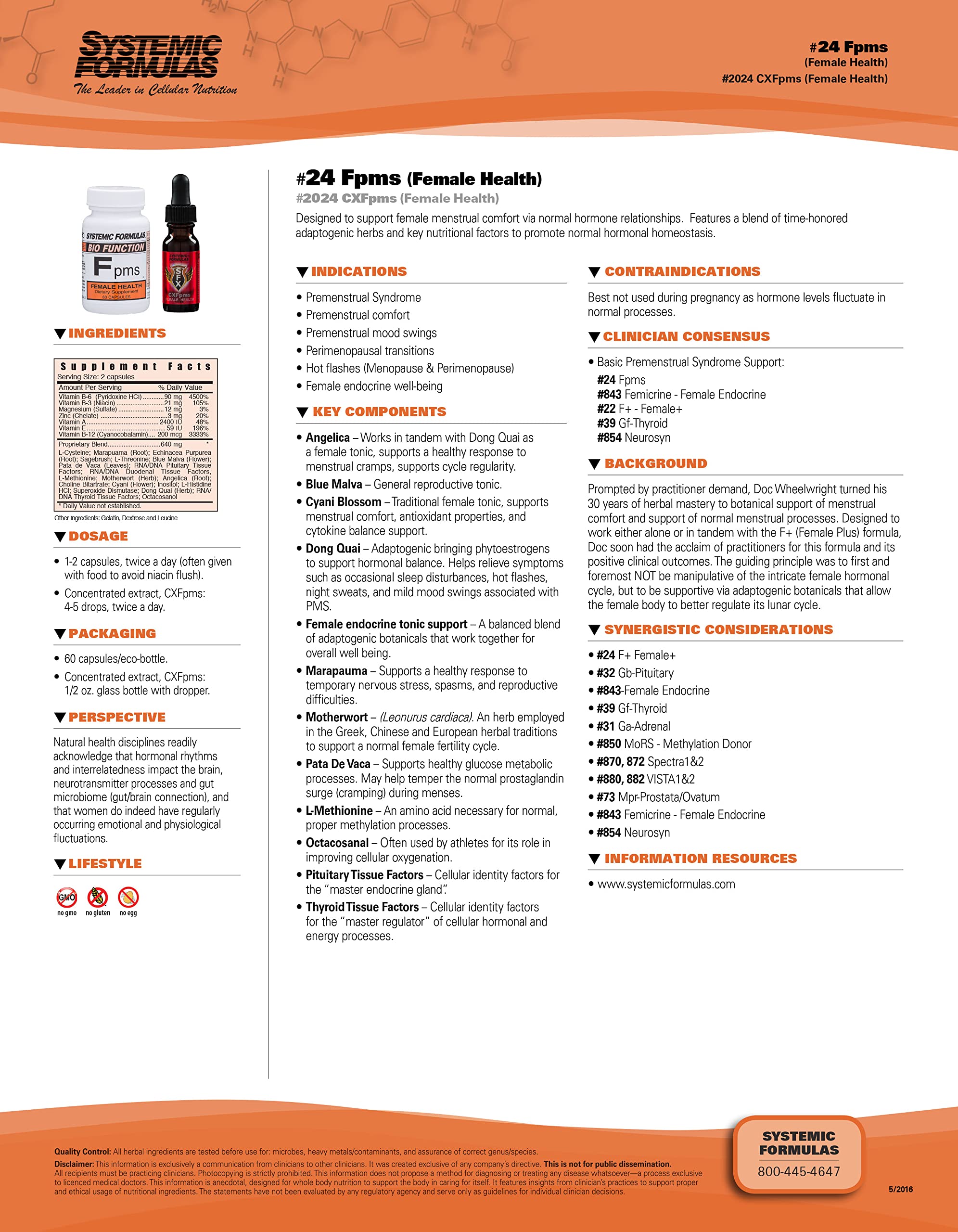 Systemic Formulas FPMS packaging front emphasizing clarity and reliability