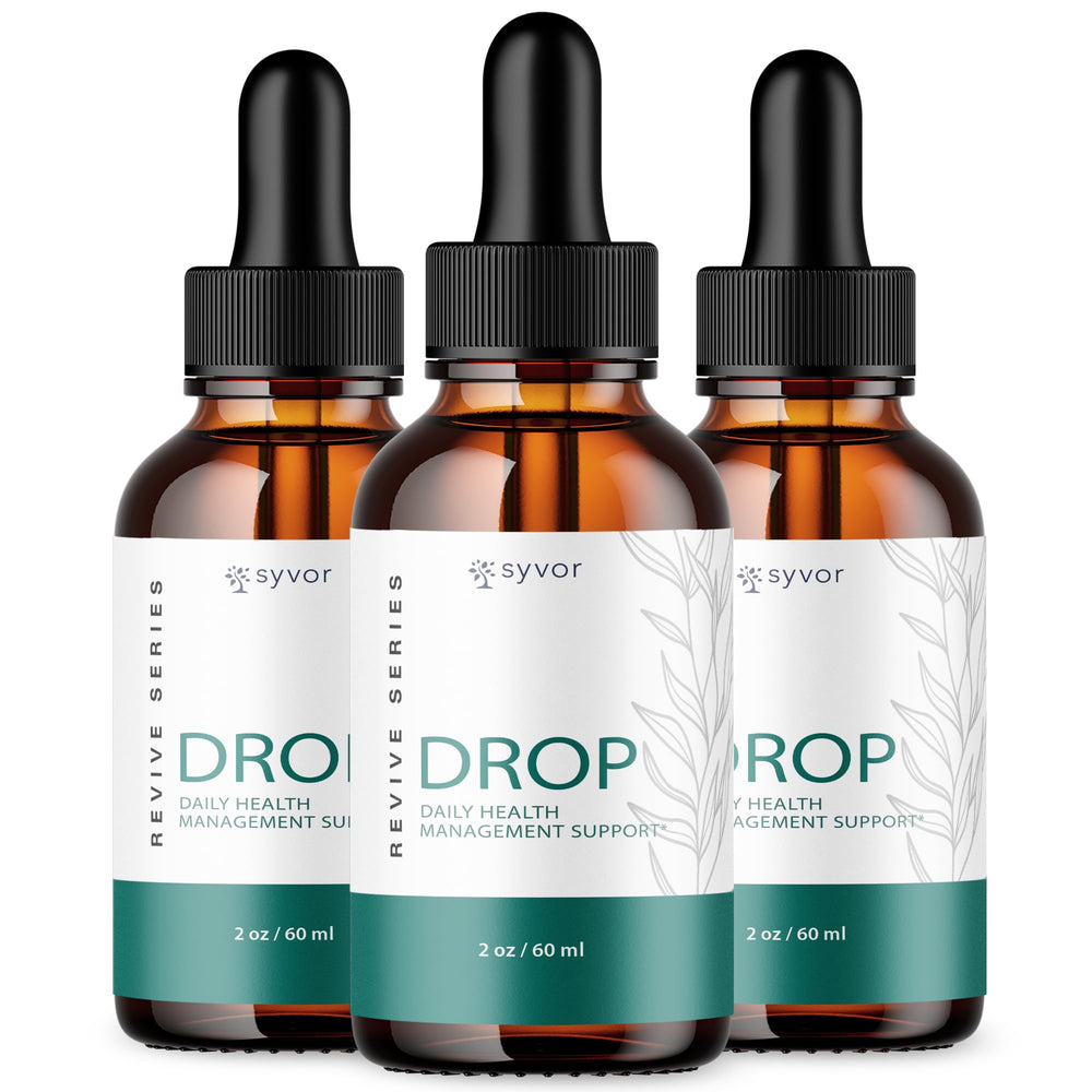 Syvor Drop The Pounds Drops bottle pack shown for daily wellness support.