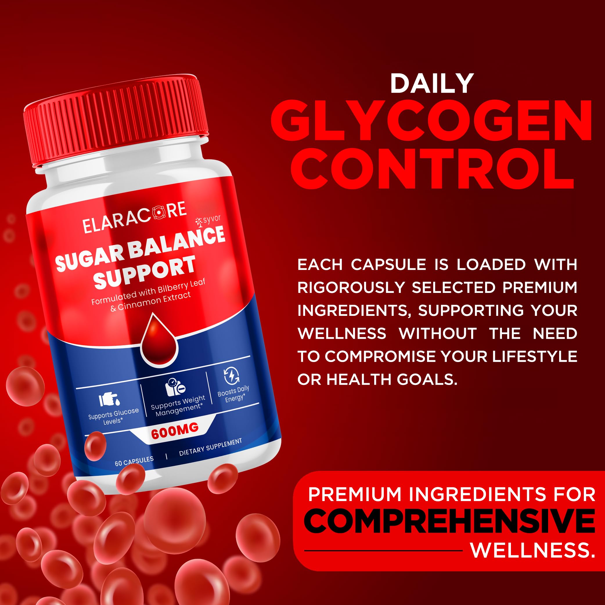 Syvor Elara Core capsules close-up highlighting easy-to-swallow form.