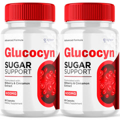 Syvor Glucocyn capsules bottle side view on white background for daily wellness.