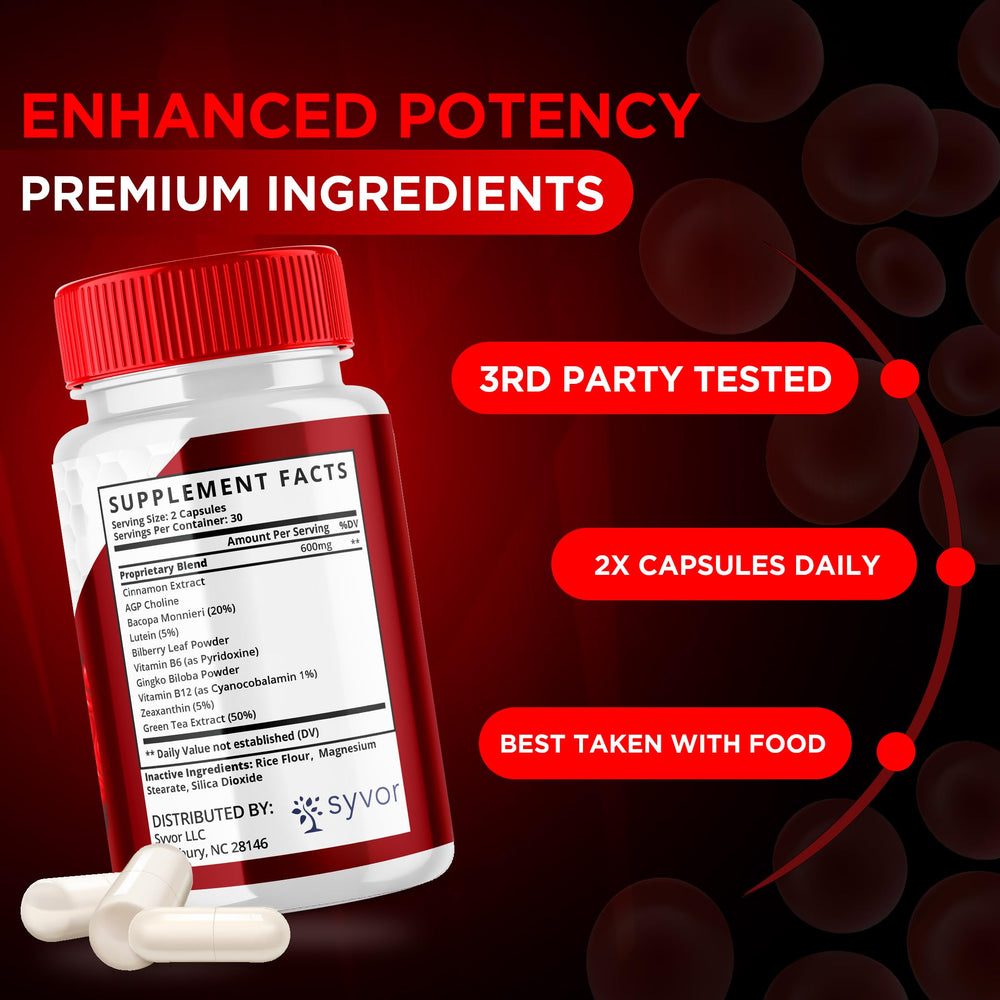 Syvor Glucocyn ingredients close-up suggesting natural extracts for wellness.