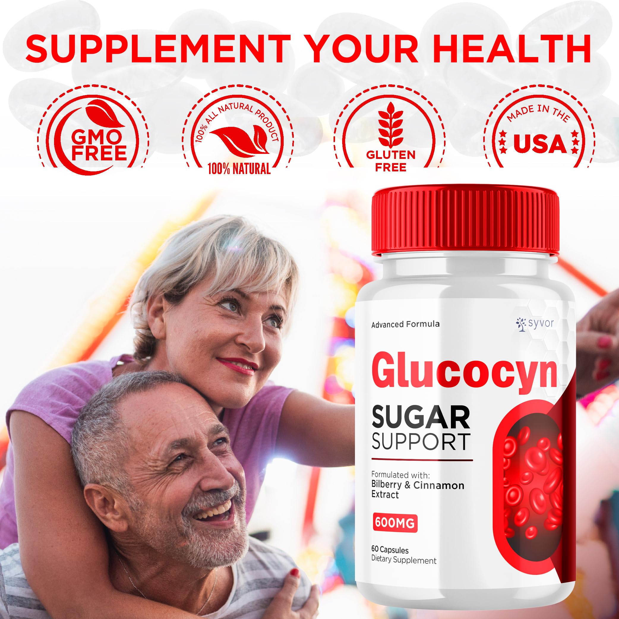 Syvor Glucocyn packaging on shelf signaling value and monthly supply.