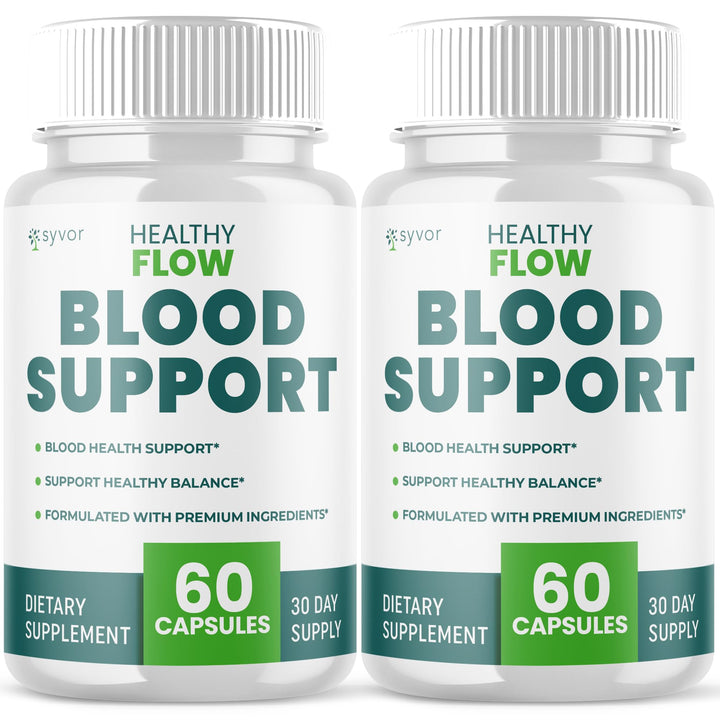 Syvor Healthy Flow Blood Support pack-shot highlighting natural ingredients for daily use