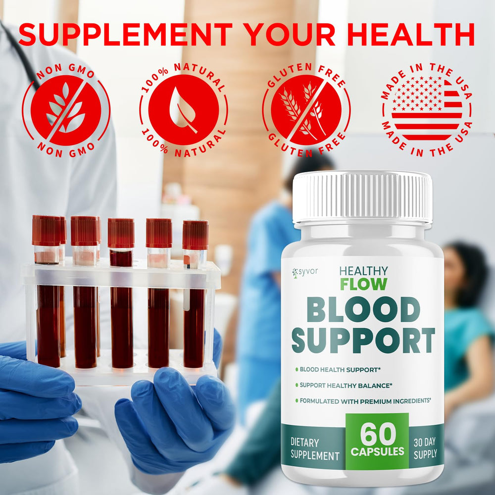 Syvor Healthy Flow Blood Support packaging displayed in store setting