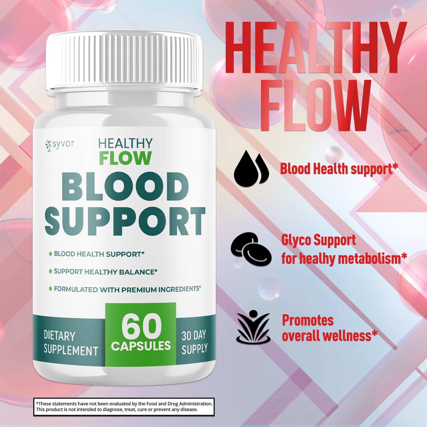 Syvor Healthy Flow pour shot showcases convenient daily capsules.
