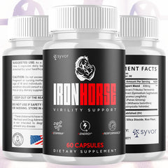 Syvor Iron Horse capsules closeup - natural ingredients in a smooth, easy-to-swallow pill.