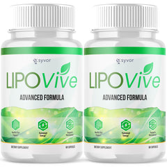Syvor Lipovive capsules bottle front, supports active lifestyle with natural ingredients.