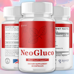 Syvor NeoGluco capsules close-up highlighting natural ingredients.
