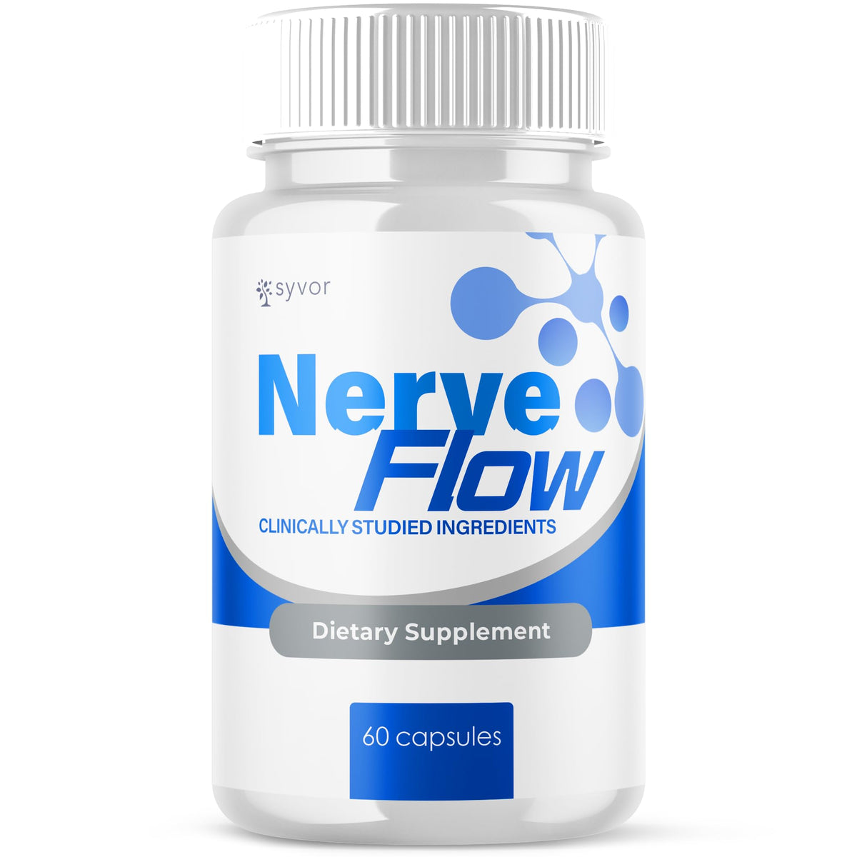 Syvor Nerve Flow bottle front view for daily nerve support.