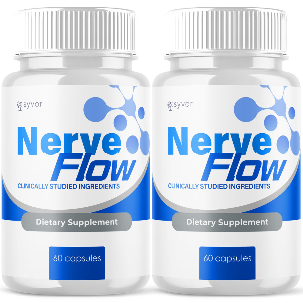 Syvor Nerve Flow bottle front in a two-pack for daily active support.