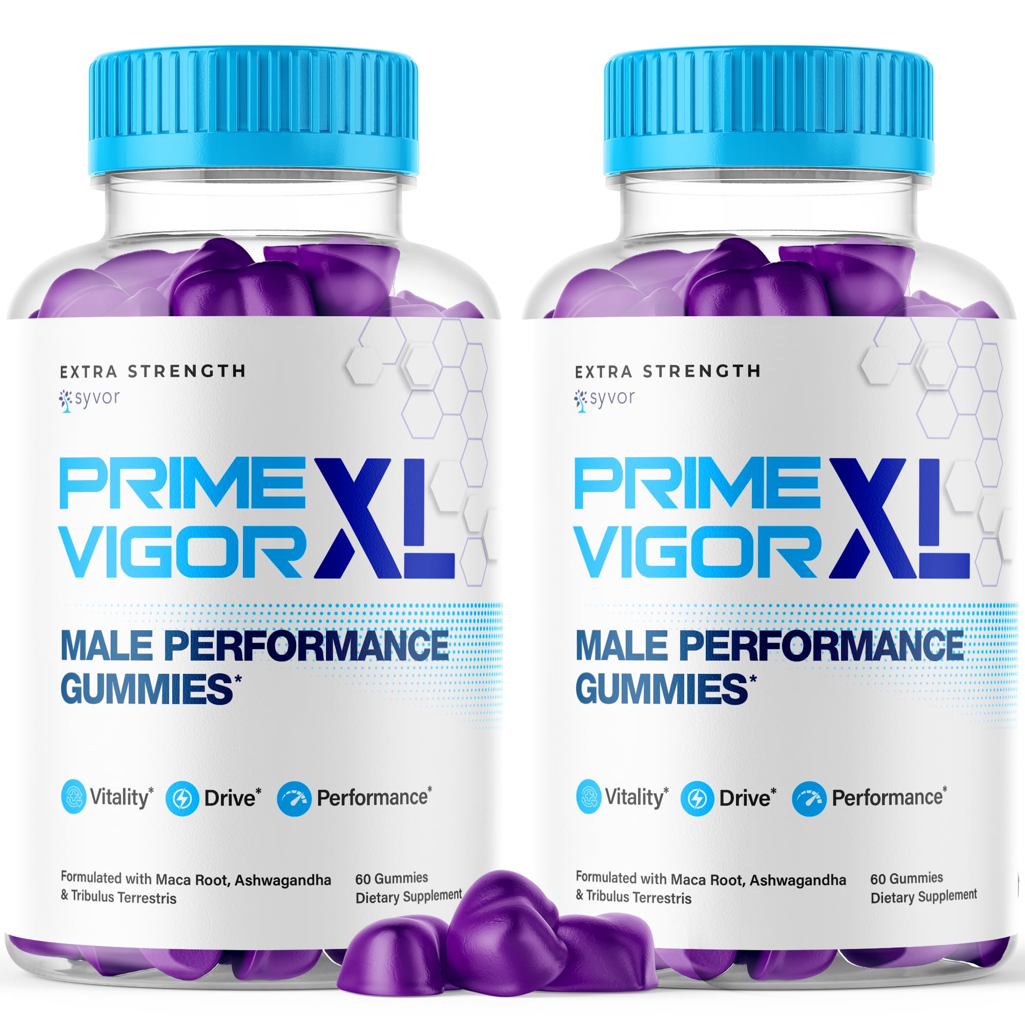 Syvor Prime Vigor XL gummies bottle front shows convenient daily energy support