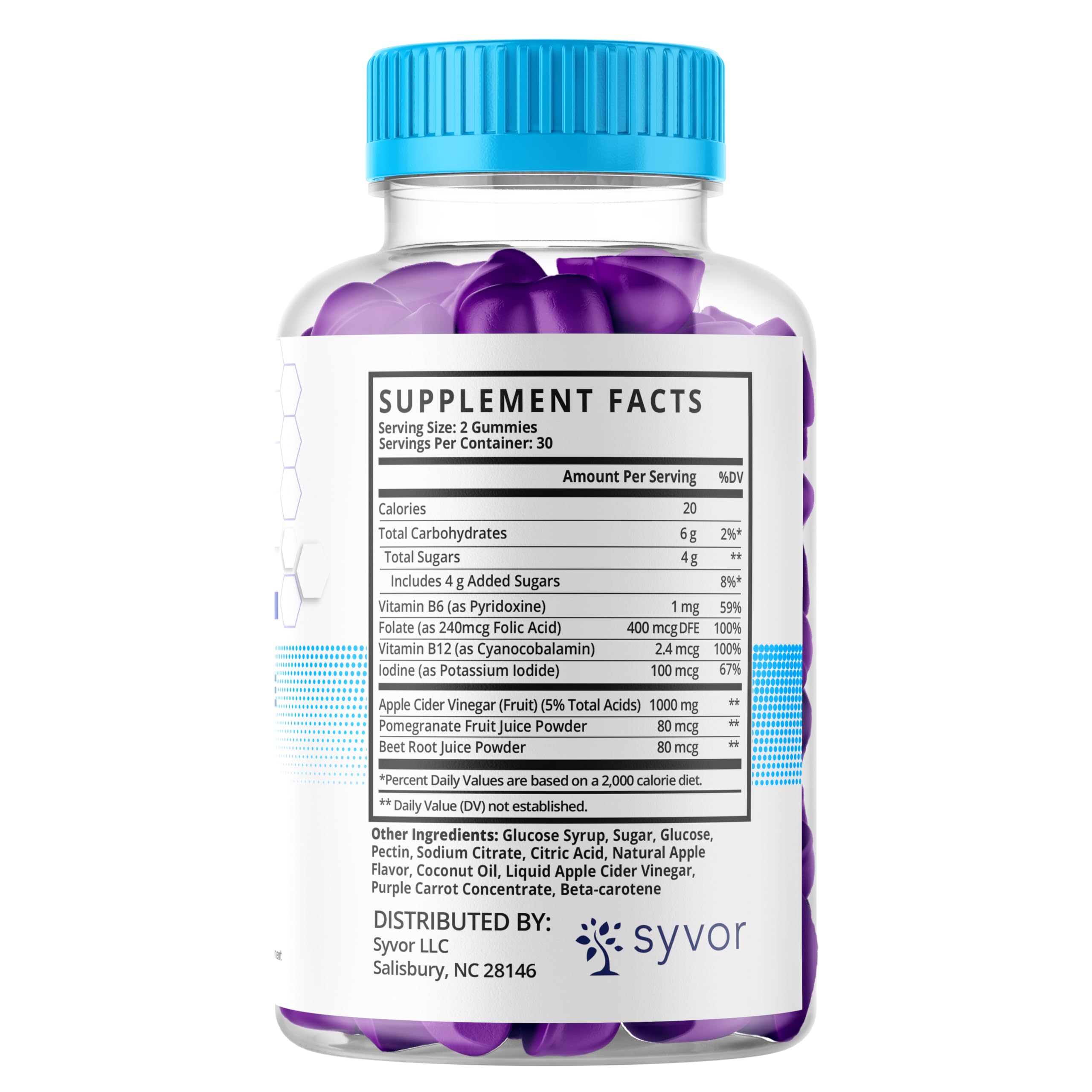 Syvor Prime Vigor XL gummies label detail provides clear dosage information