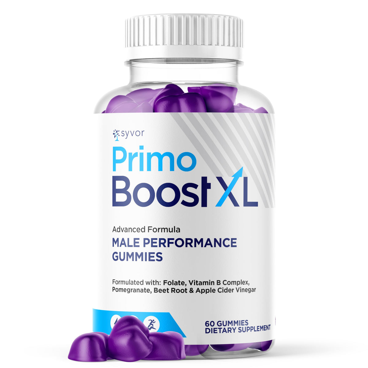 Syvor Primo Boost XL Gummies bottle shown for daily wellness support.