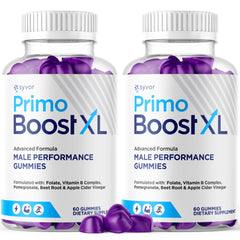 Syvor Primo Boost XL gummies bottle showing the all-natural wellness formula for daily use.