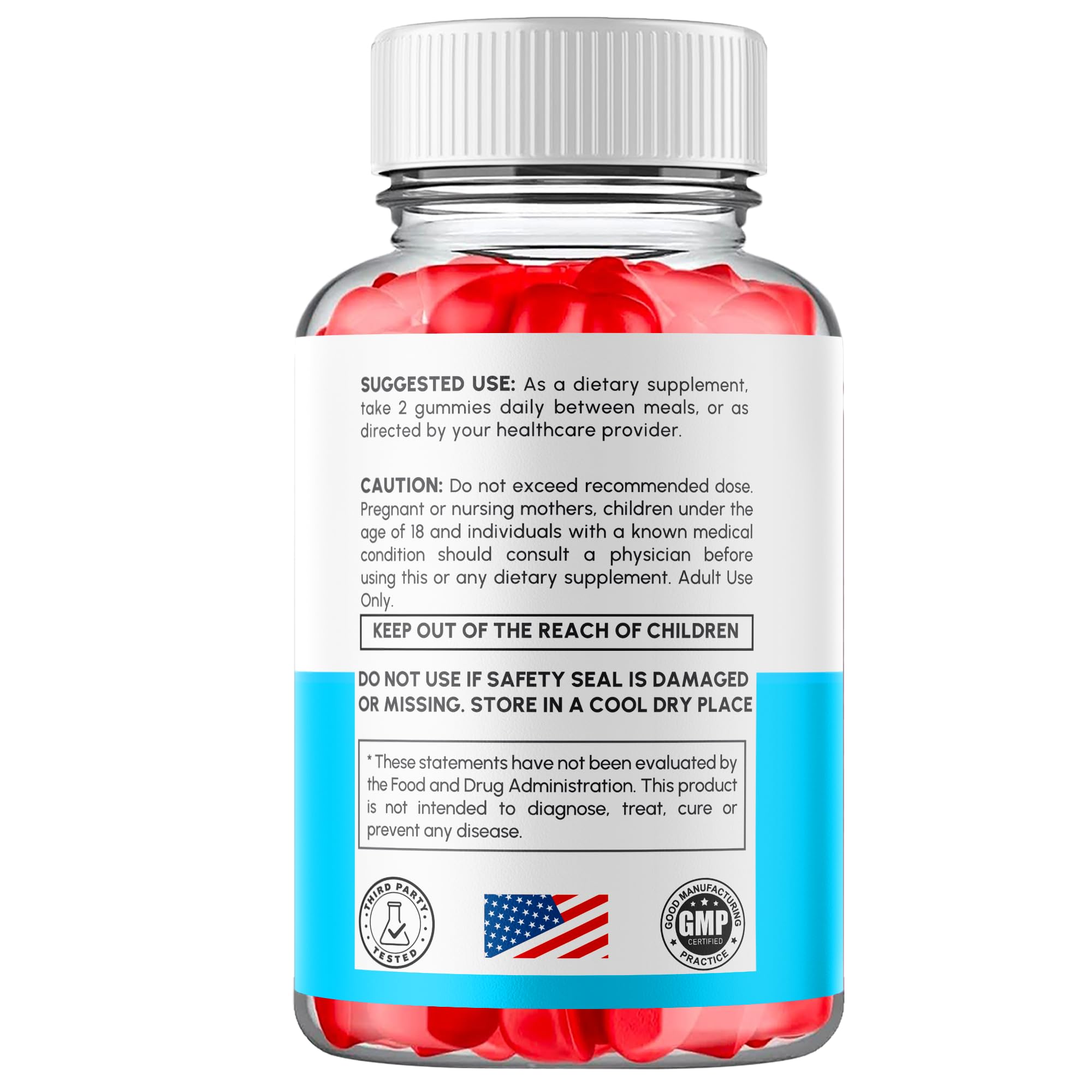 Syvor RevitaGlow gummies with close-up showing natural ingredients for clean labeling.