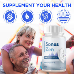 Close-up of Syvor Sonus Zen label showing natural ingredients.