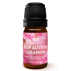 Sz Essentials High Altitude Geranium Oil bottle ready for diffusers and blends.