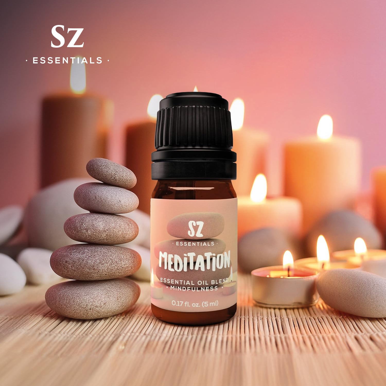 Serene ritual scene with Sz Essentials Meditation