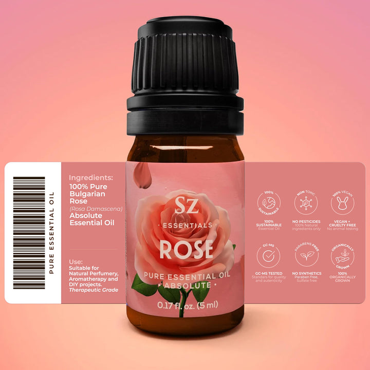 Sz Essentials Rose Absolute rose petals close-up highlighting a luxurious floral aroma.