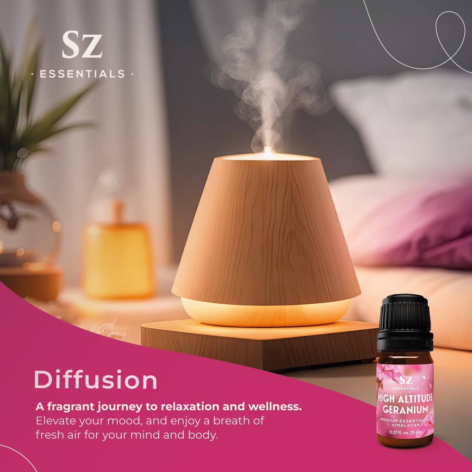 Sz Essentials Rosy floral aroma supports relaxing meditation and balance.