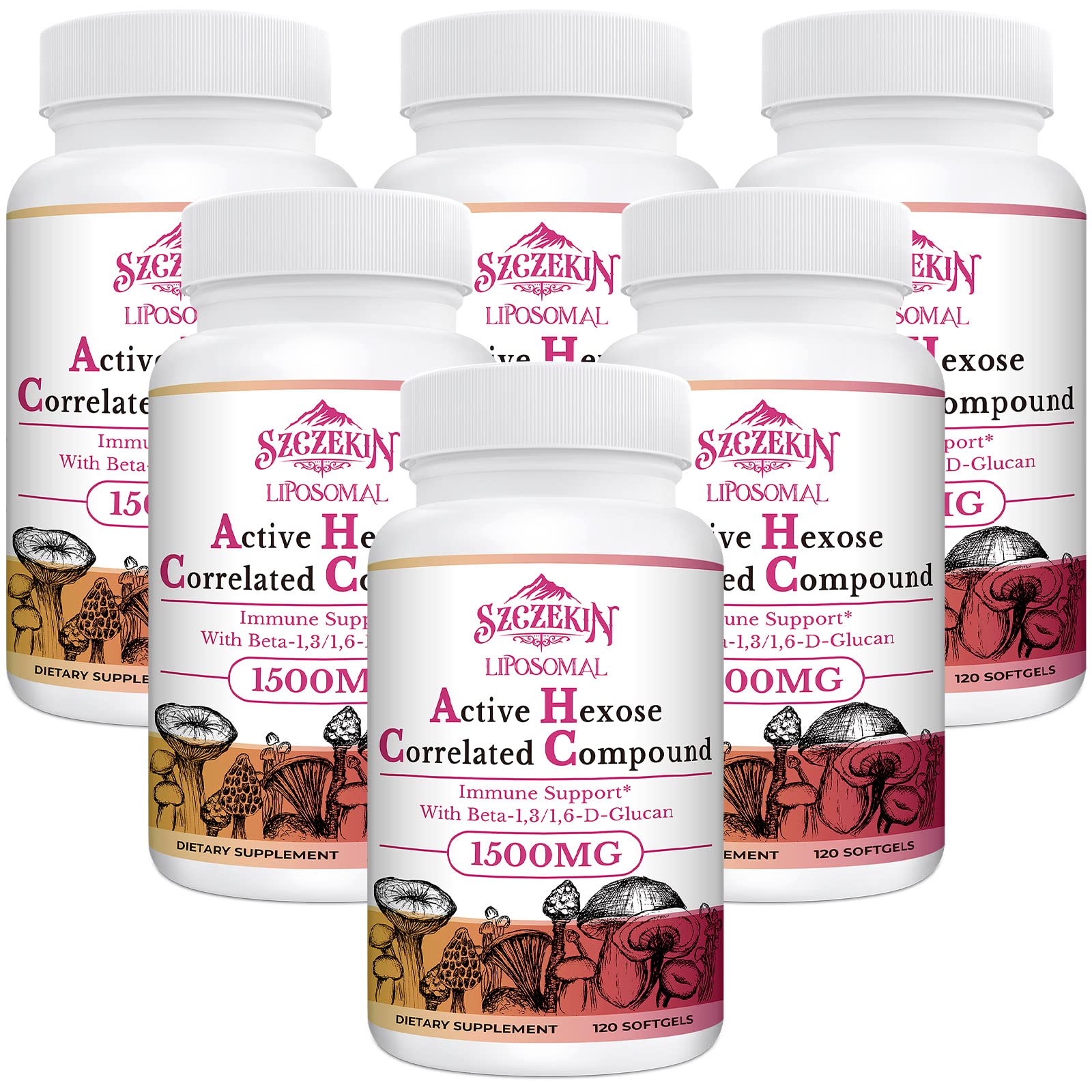 Szczekin liposomal AHCC bottle supports immune health with potent mushroom blend.