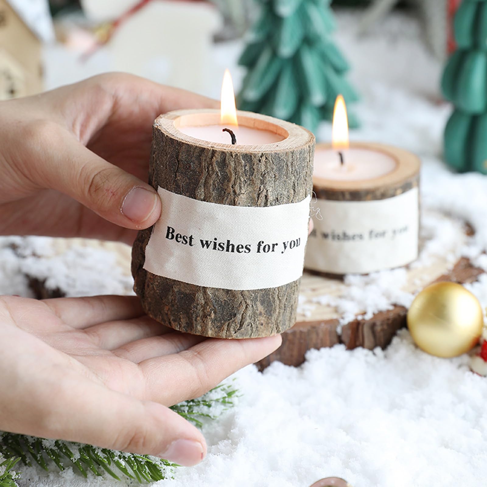 T-shin bark candlestick gift set in its box for a thoughtful present.