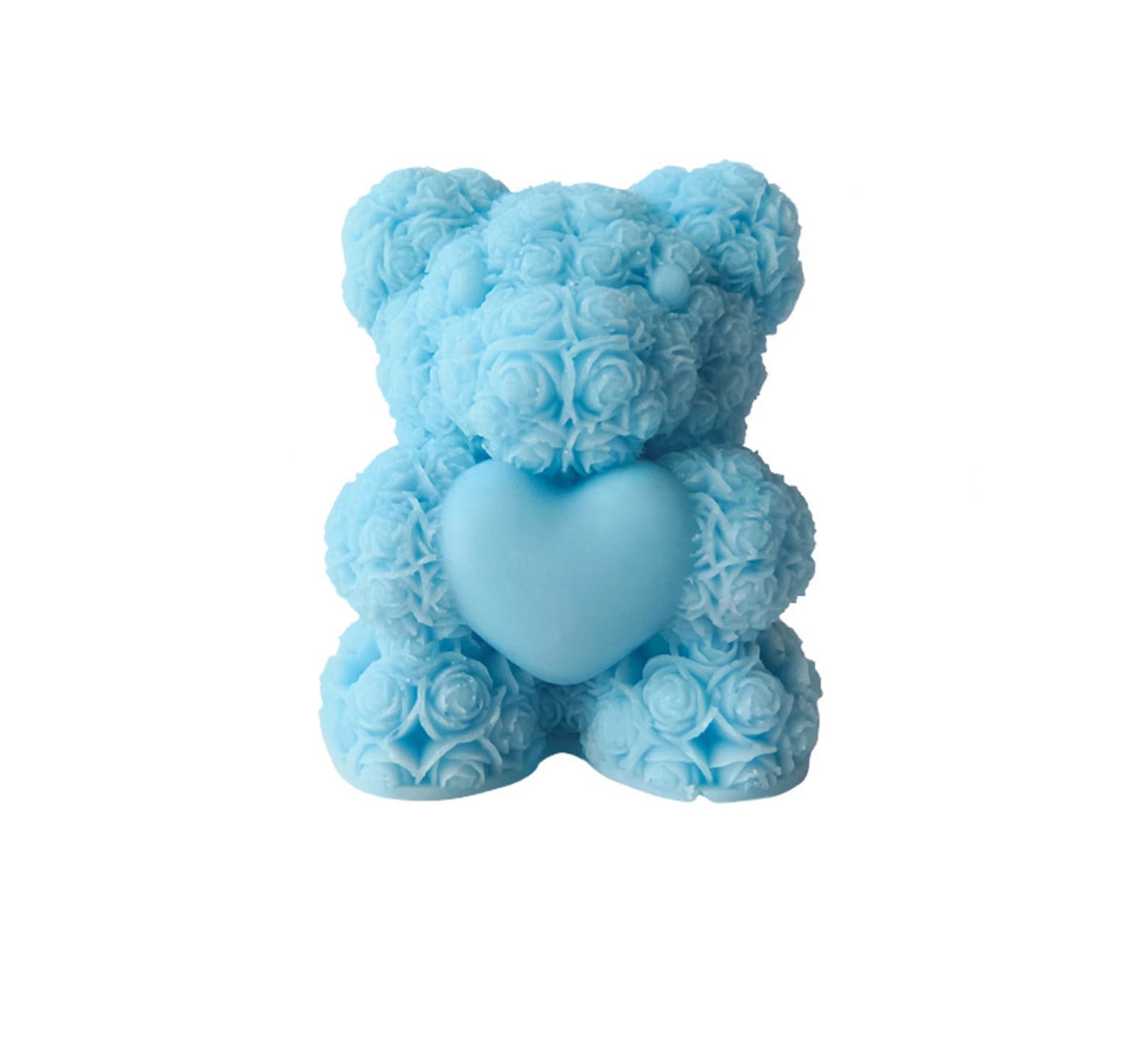 T-shin cute bear candle blue with heart detail, ideal decor and mood enhancement