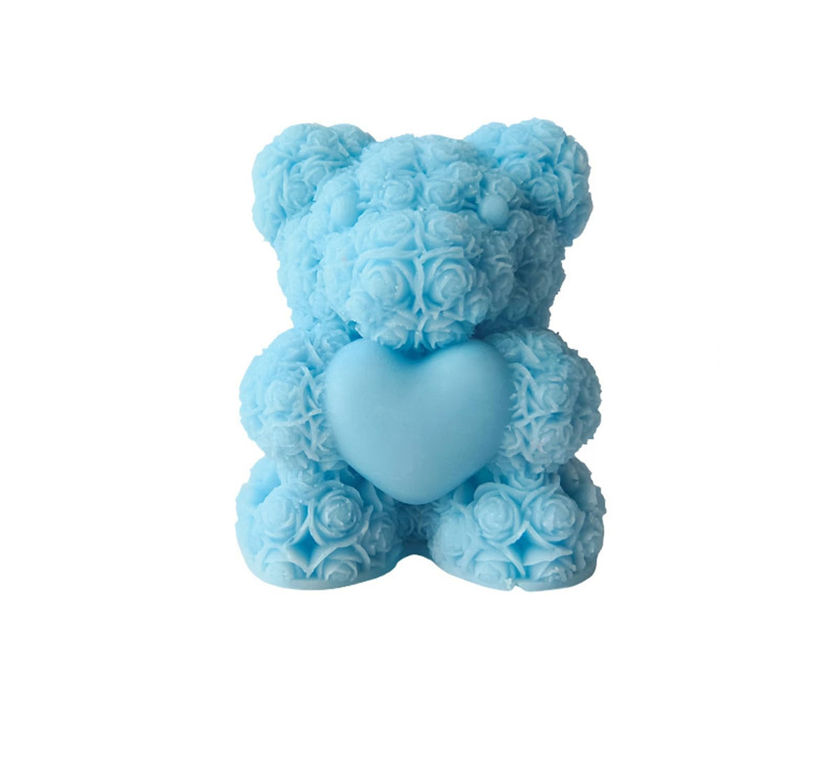 T-shin cute bear candle blue with heart detail, ideal decor and mood enhancement