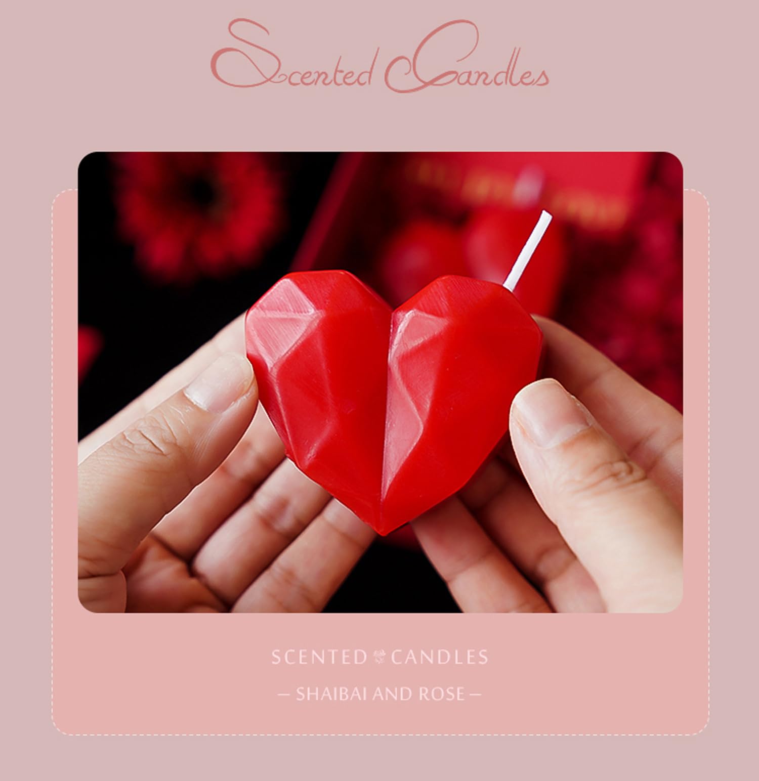 T-shin Love Heart Candle floral scent ambiance note.