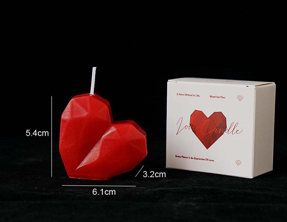 T-shin Love Heart Candle on desk as table decor.