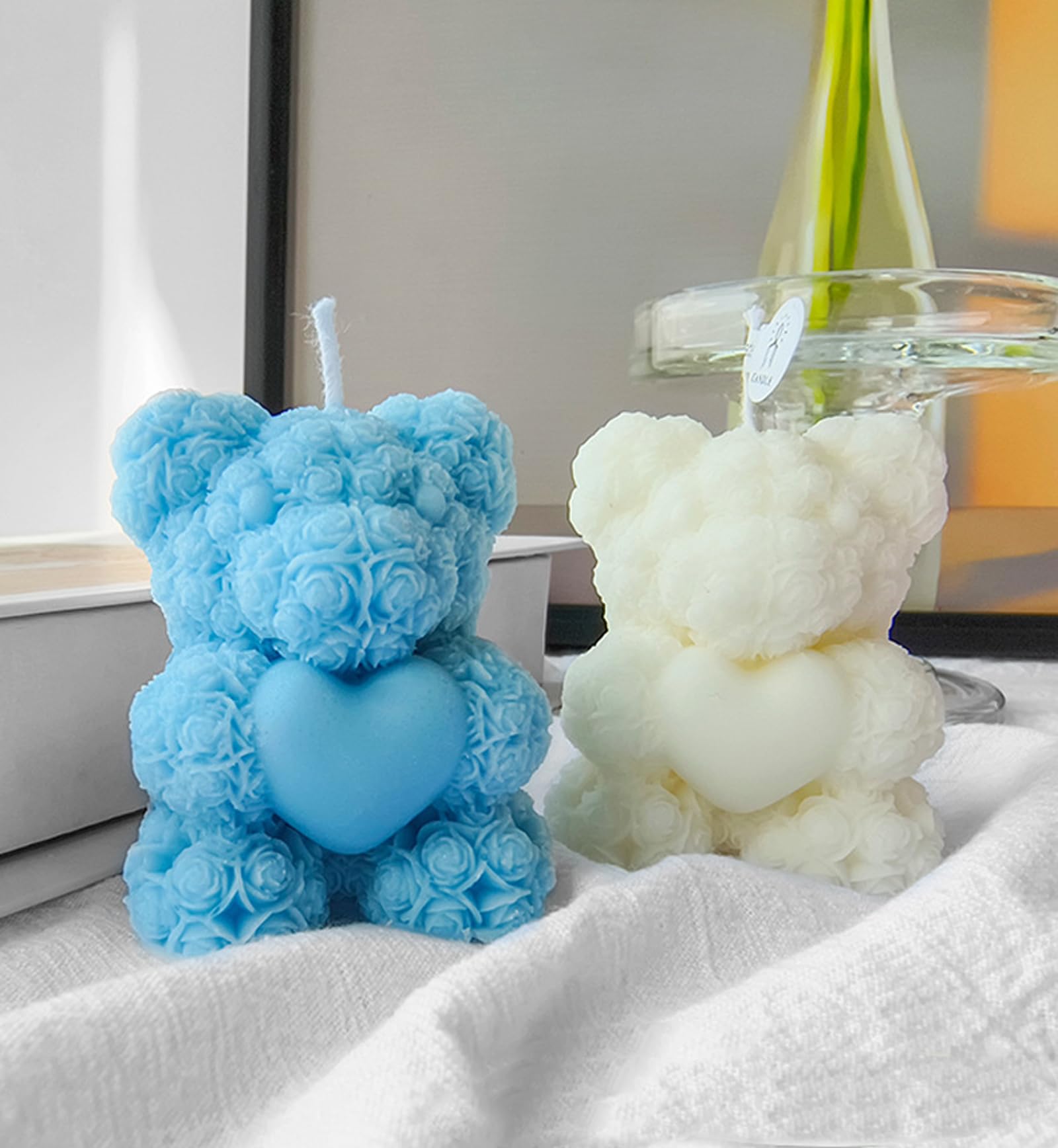 T-shin teddy bear candle with floral fragrance for relaxation and homely ambience