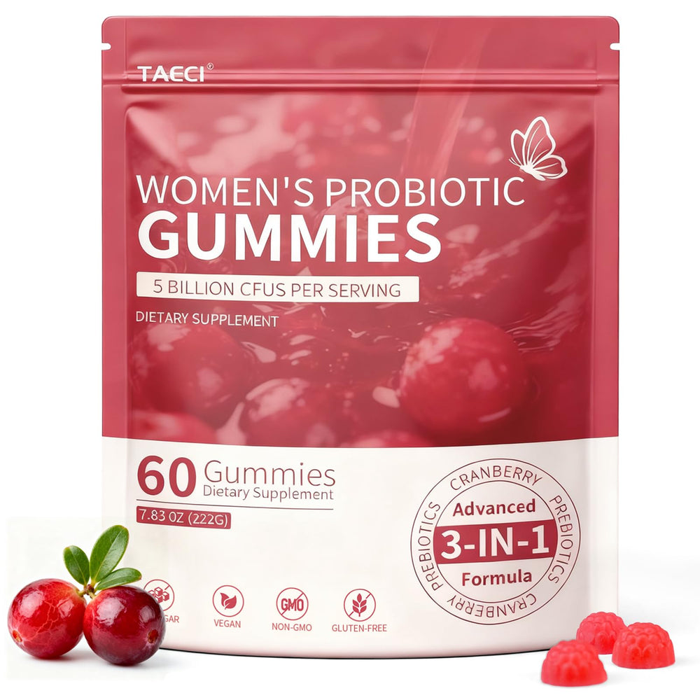 Taeci Cranberry Probiotic Gummies bottle for daily balance and gentle wellness