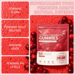 Taeci Cranberry Probiotic Gummies close-up highlighting chewy texture and flavor