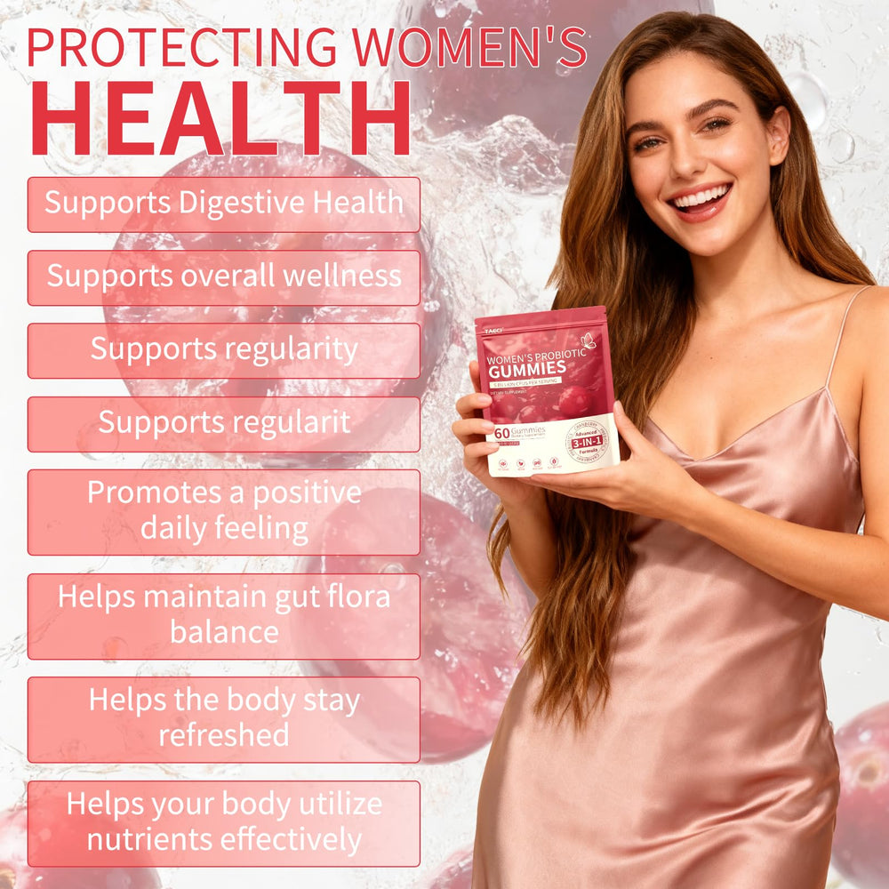 Taeci Cranberry Probiotic Gummies pack open showing convenient daily dosage