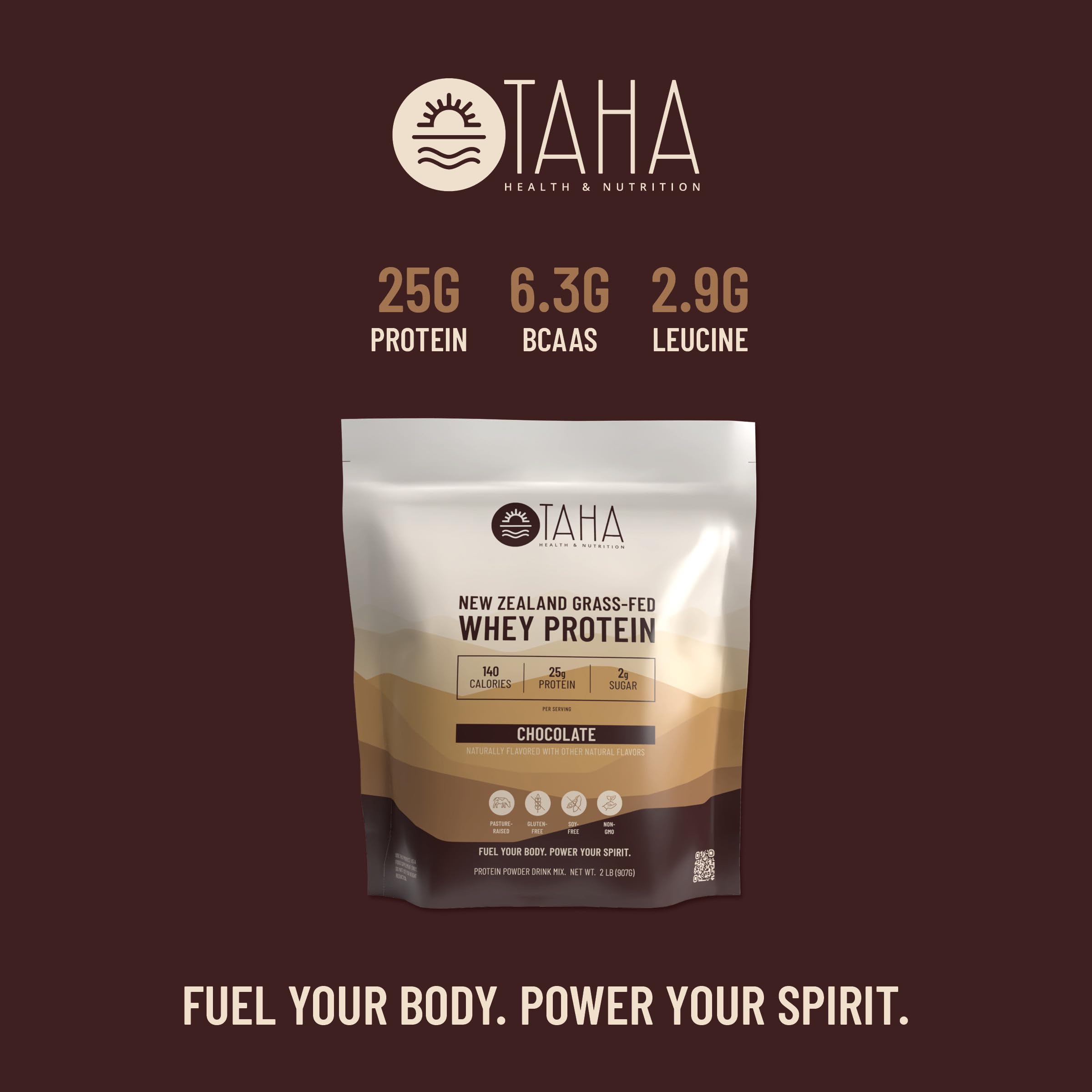 Taha chocolate whey protein in blender for a creamy shake
