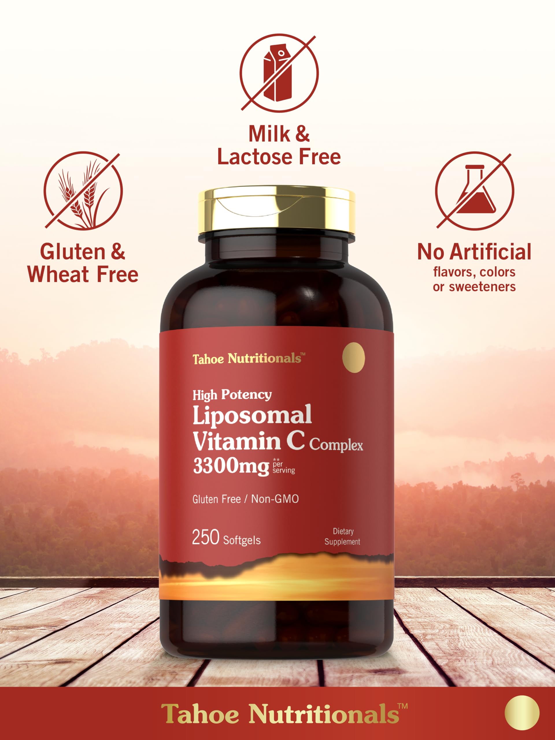 Tahoe Nutritionals Liposomal Vitamin C Complex bottle cap preserving freshness and potency.