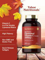 Tahoe Nutritionals Liposomal Vitamin C Complex pour-friendly packaging for measured servings.